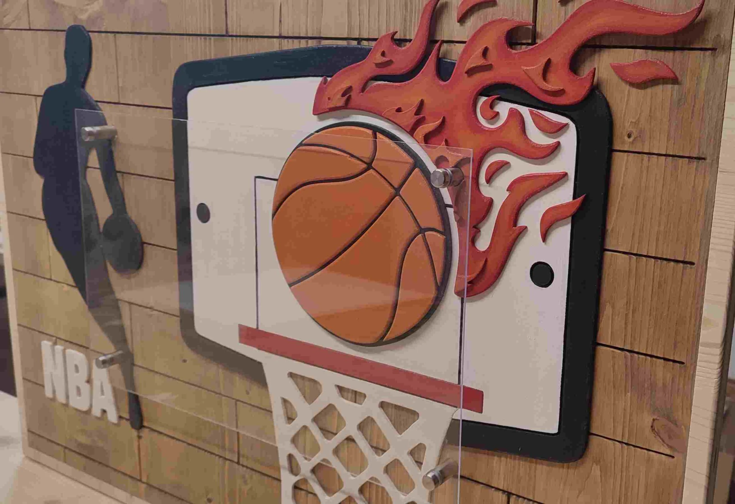 WOODEN WALL DECOR BASKETBALL - Image 2